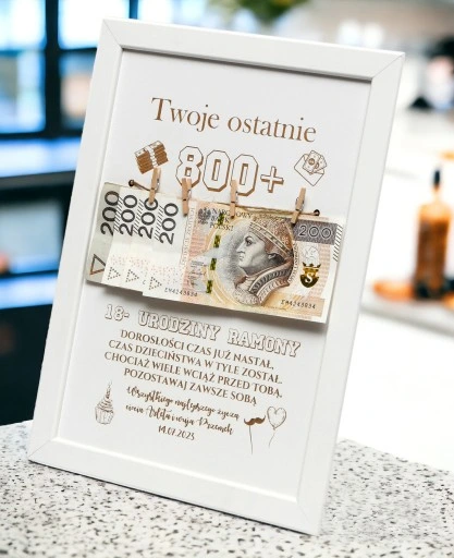 RAMKA prezent 18 URODZINY widzisz TWOJE ostatnie 800+ plus