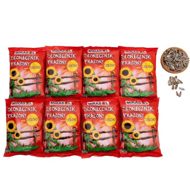 SŁONECZNIK MIRASOL SOLONY 150G TURECKI DUŻE PRAŻONE ZIARNO