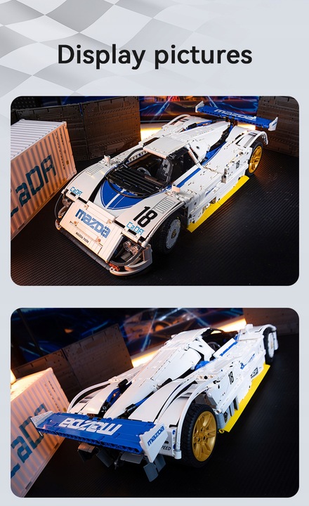 KLOCKI CADA MAZDA 787B AUTO SPORTOWE 50 CM 1:10 WYŚCIGÓWKA 1797 ELEMENTÓW