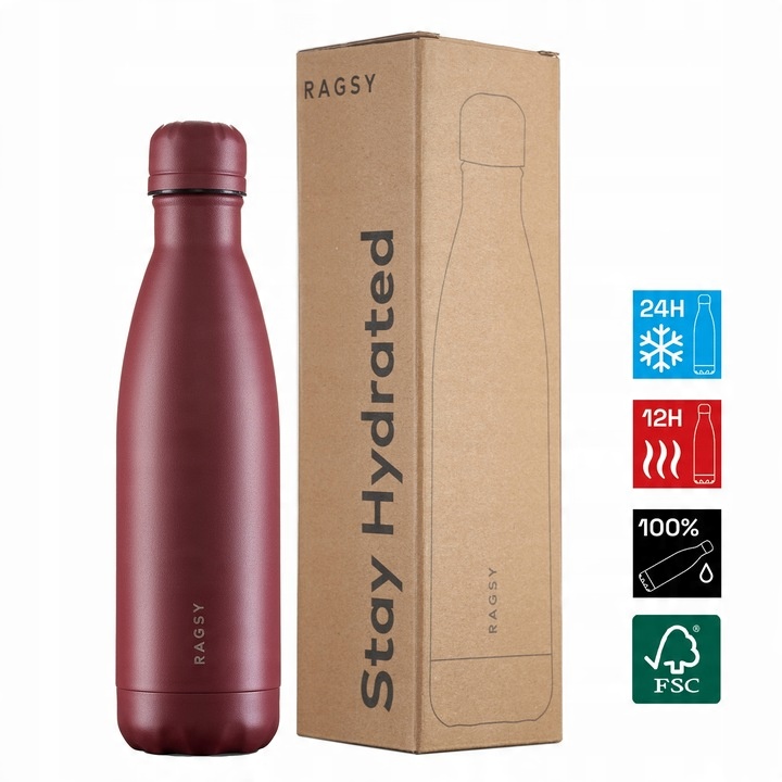 Butelka Termiczna Original 500 ml BPA FREE 12/24H - Burgundy / Bordowy