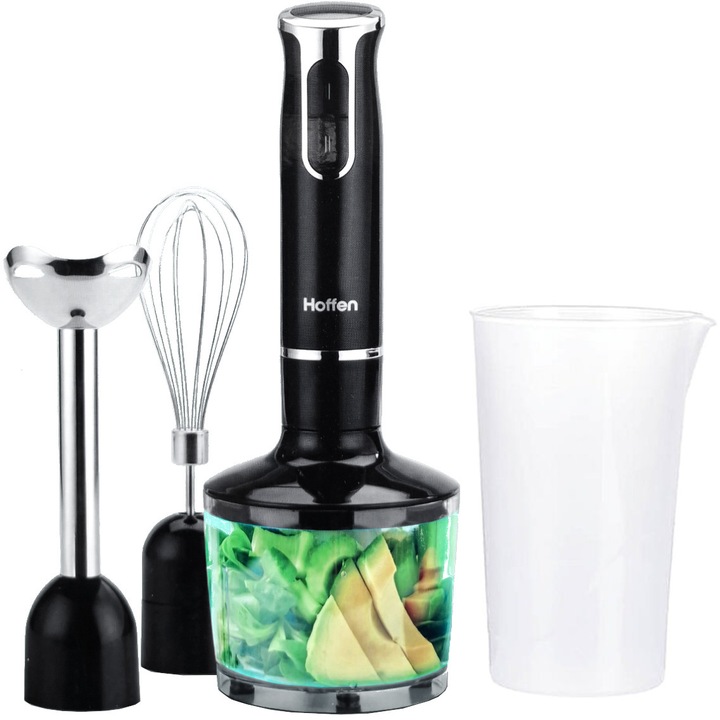 Blender ręczny 3w1 800W Czarny + Rozdrabniacz Ubijaczka 2 Pojemniki Hoffen