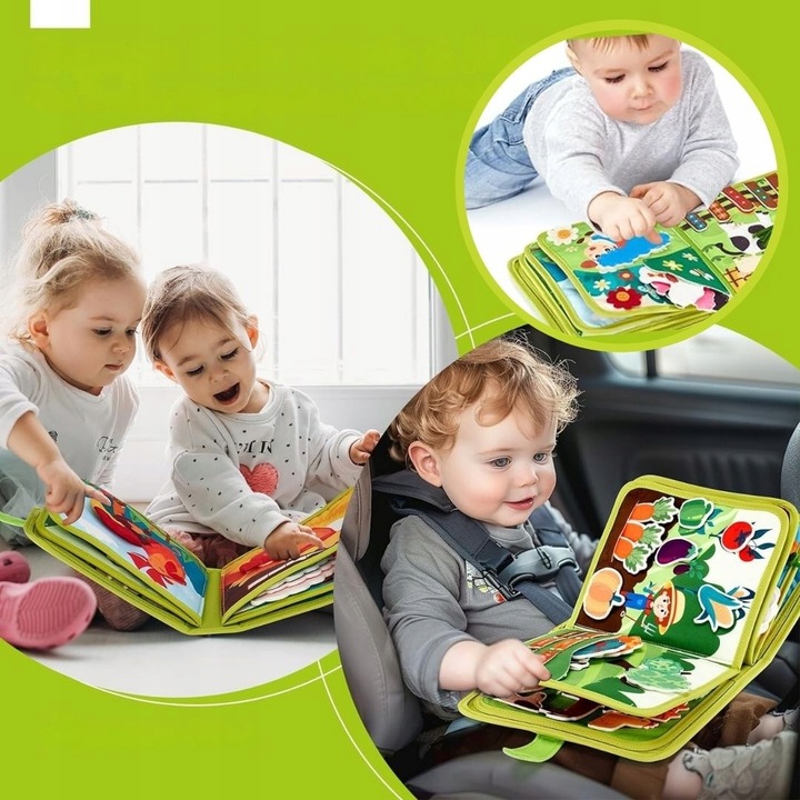 Książeczka Manipulacyjna Sensoryczna Montessori Tablica Zabawka Edukacyjna