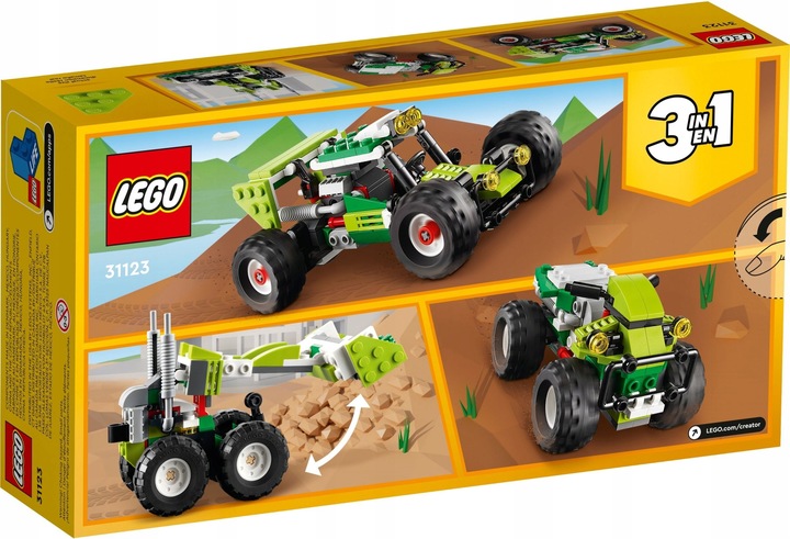 LEGO 31123 CREATOR SAMOCHÓD TERENOWY BUGGY KOPARKA QUAD 3w1