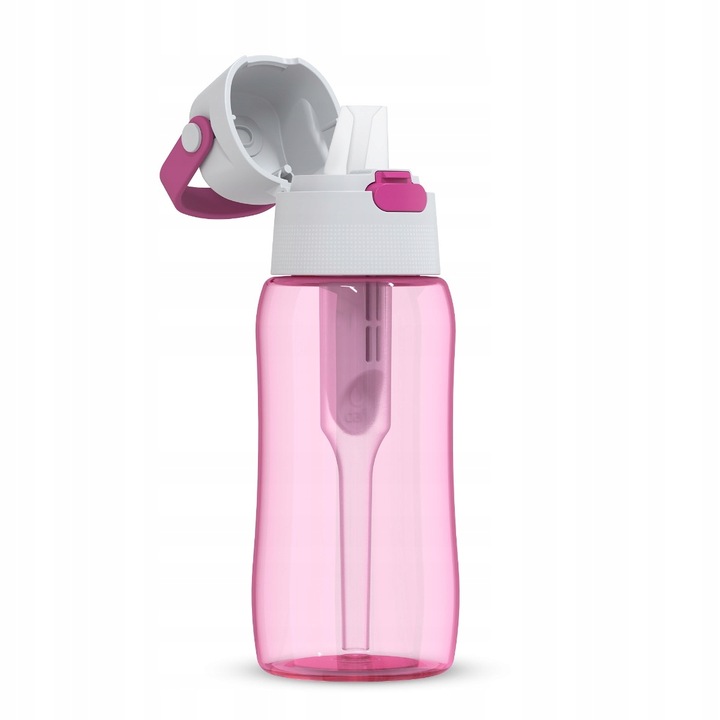 Butelka na Wodę Filtrująca 0,5l Solid Barwiony Zbiornik Flamingowa Różowa