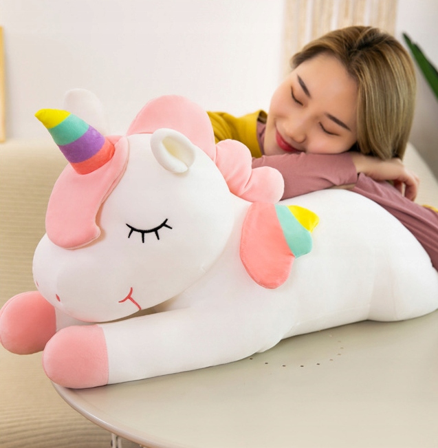 DUŻA MASKOTKA JEDNOROŻEC Pluszak Poduszka Pluszowy Zagłówek DUŻY 70 cm
