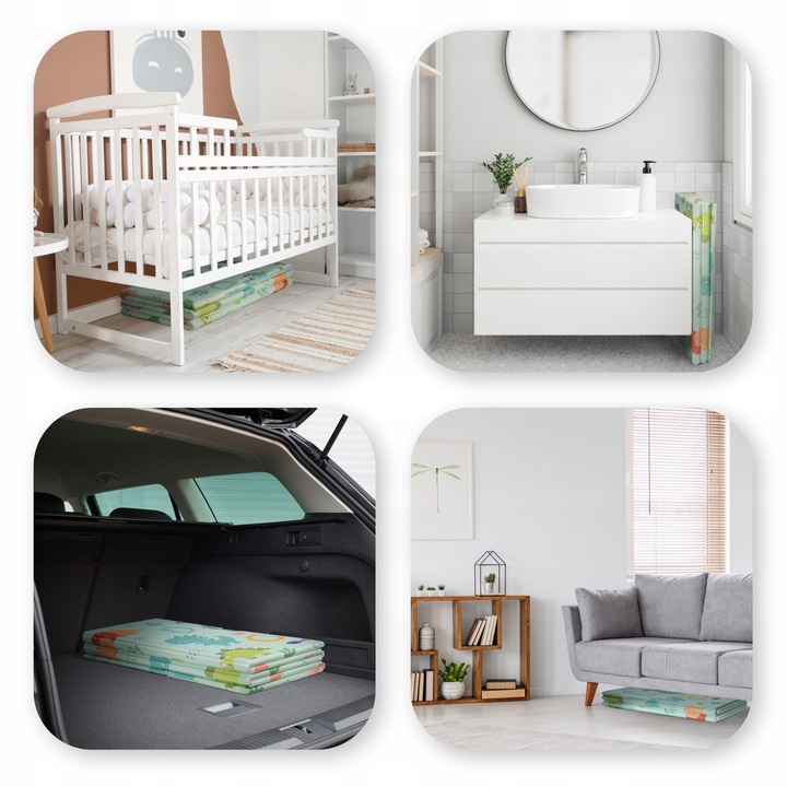 OGROMNA DWUSTRONNA MATA EDUKACYJNA DLA DZIECI SKŁADANA 180x200 GRUBOŚĆ 1CM