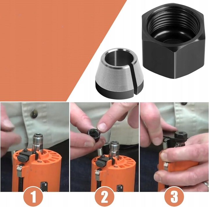 3 x TULEJA ,2xnakrętki /REDUKCJA 6 ,8 ,6,35mm