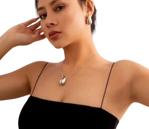 Naszyjnik łańcuszek srebrny KROPLA łezka