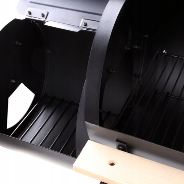 OGRODOWY GRILL WĘGLOWY STALOWY Z WĘDZARNIĄ RUSZT 60X30CM NA KÓŁKACH LUND