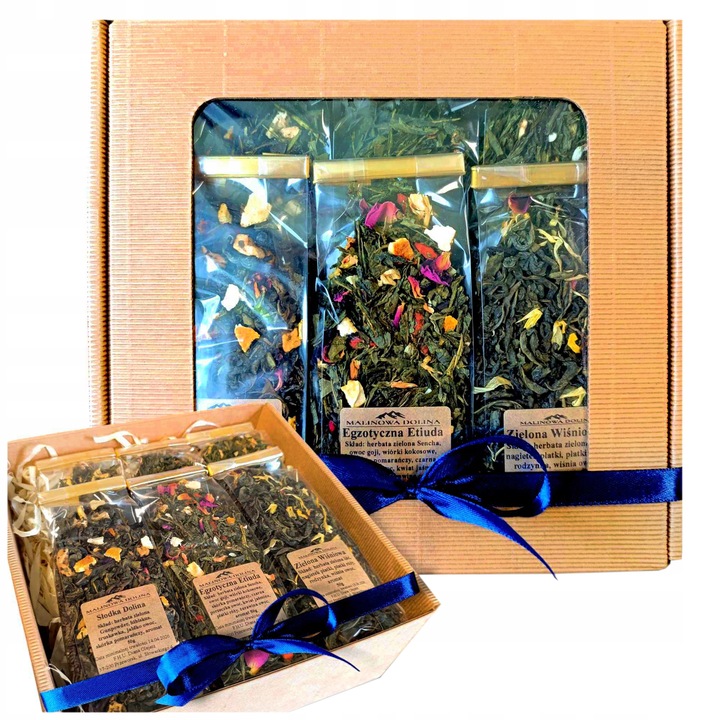 Duży Kosz Zestaw Prezentowy 6 Zielonych Herbat Dla Nauczycieli Koniec Roku