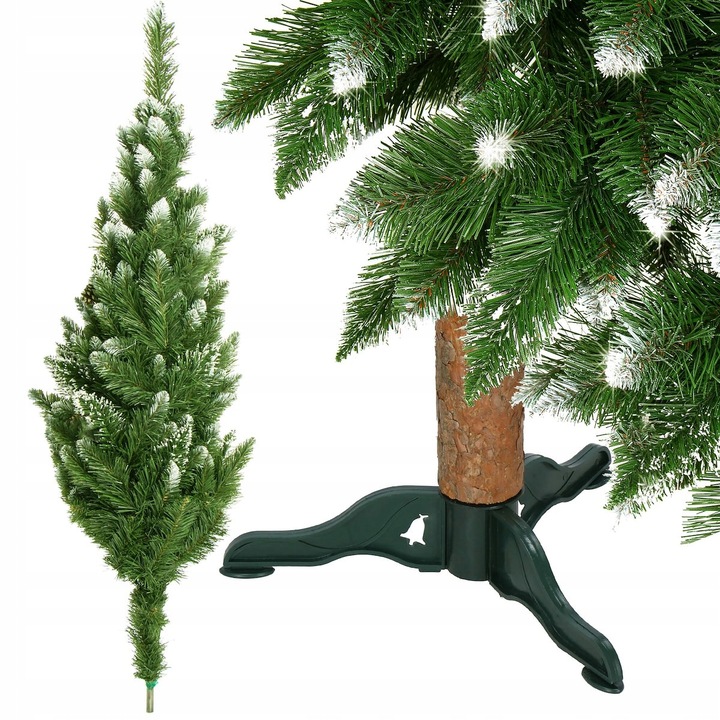 CHOINKA SZTUCZNA 160 CM NA PNIU PIĘKNA SOSNA DIAMENTOWA GĘSTA OŚNIEŻONA