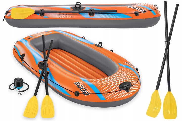 wytrzymały PONTON KONDOR Elite Bestway 196 cm do pływania WIOSŁA pompka
