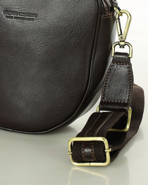 Torebka listonoszka NA SZEROKIM PASKU skórzana dwie komory Marco Mazzini