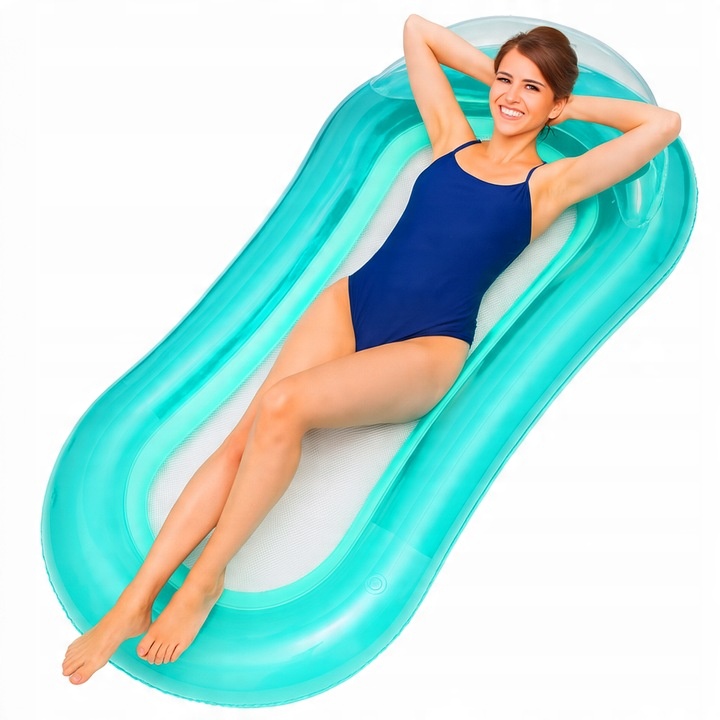 MATERAC DMUCHANY DO PŁYWANIA PONTON PŁYWAJĄCY DO BASENU NAD WODĘ 160X75 cm