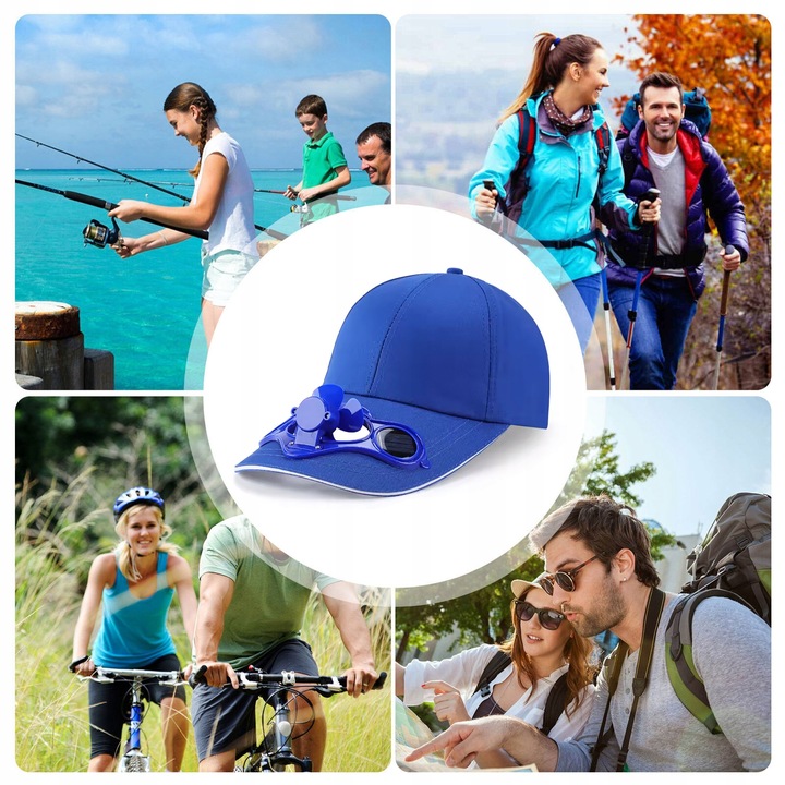 CZAPKA Z DASZKIEM Z WIATRACZKIEM SOLARNYM CHŁODZĄCA ZASILANA SŁOŃCEM