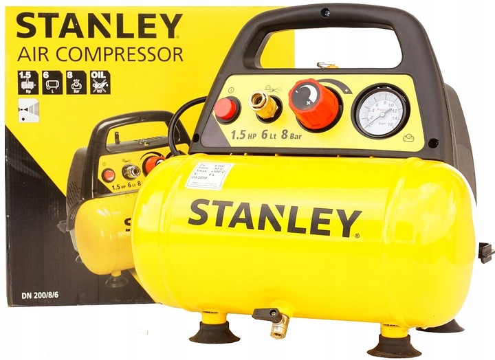 STANLEY KOMPRESOR BEZOLEJOWY SPRĘŻARKA 6L 8 bar