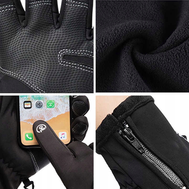 Rękawice Softshell Dotyk Narty Biegowe Rower XXL
