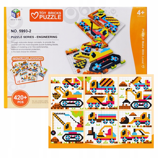 Puzzle układanka klocki konstrukcyjne pojazdy 420