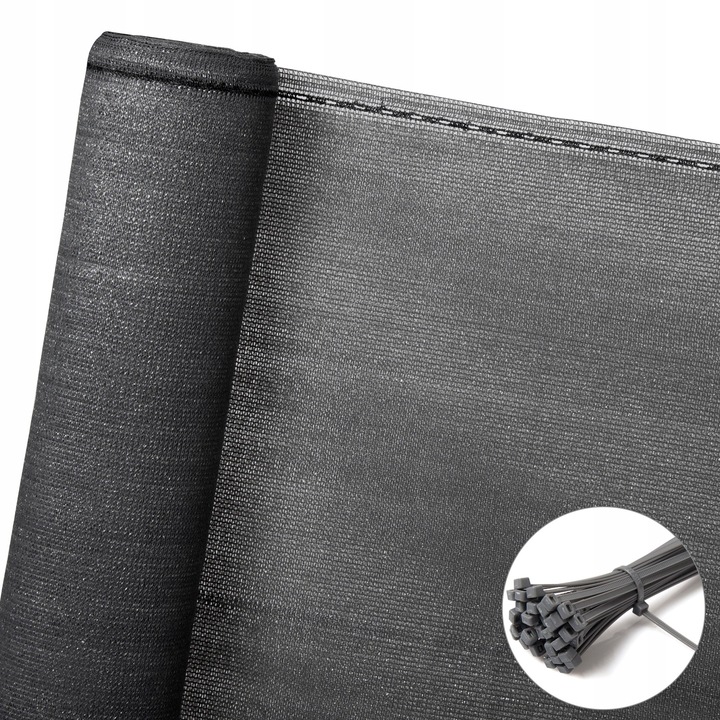 SIATKA CIENIUJĄCA 90% 1,5x25m OSŁONA MASKUJĄCA MATA NA PŁOT OGRODZENIE UV+