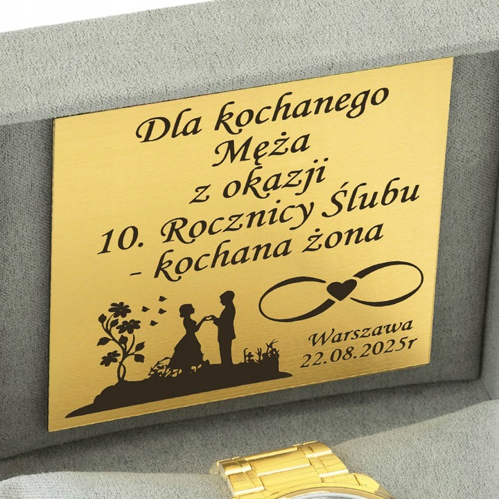 LUKSUSOWY ZEGAREK MĘSKI CASIO POZŁACANY PRAWDZIWYM 24K ZŁOTEM + GRAWER