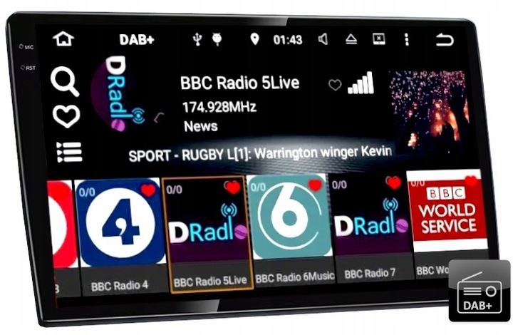 RADIO 10 CALI GPS 2 DIN BLUETOOTH ANDROID AUTO CARPLAY WIFI USB 4/62GB QLED