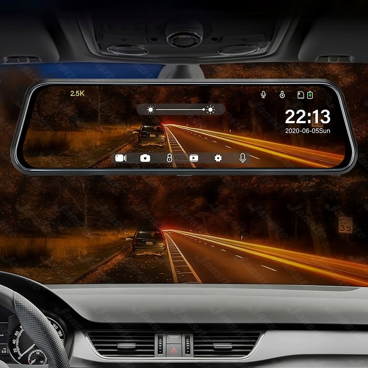 WIDEOREJESTRATOR JAZDY DOTYKOWY KAMERA COFANIA REJESTRATOR PRZÓD TYŁ MenuPL