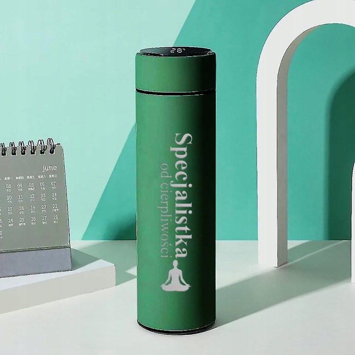 KUBEK TERMICZNY Zielona Z Wyświetlaczem LED SPECJALISTKA OD CIERPLIWOŚCI