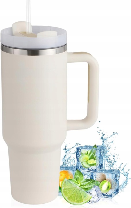 1200ML KUBEK TERMICZNY ZE SŁOMKĄ I USTNIKIEM TERMOS DO SAMOCHODU