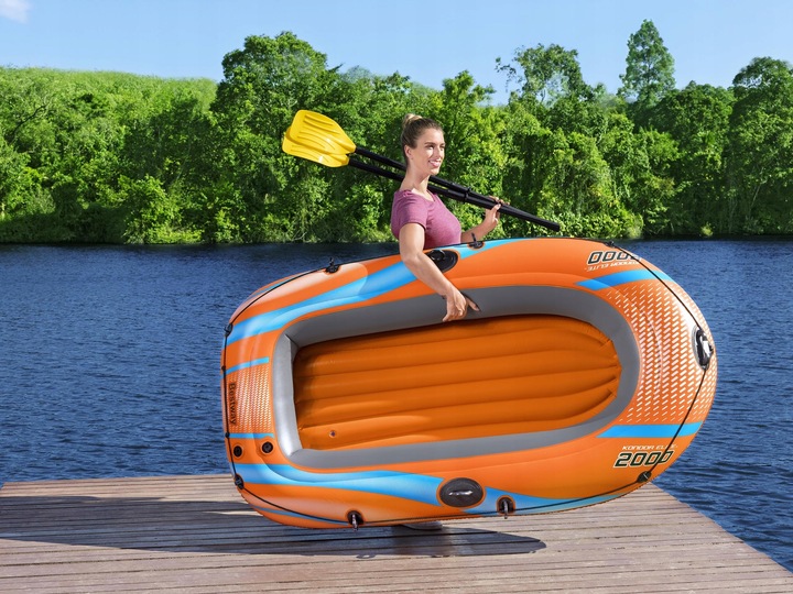 Ponton Dmuchany 2 Osobowy Kondor Elite 2000 + Pompka Wiosła Bestawy 61141