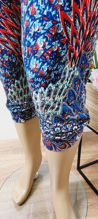 L/3XL ALLADYNKI WYGODNE SPODNIE -ZA KOLANO 777-1 pawie oczko