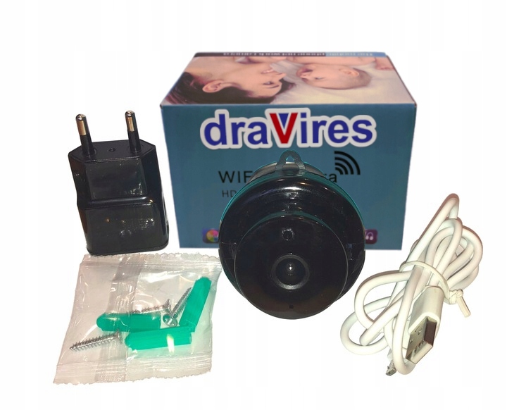 Kamera wifi draVires ip szpiegowska mała mini podczerwień