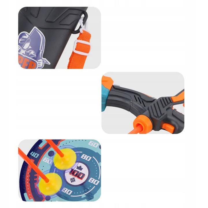 ZESTAW ŁUCZNIKA LED ŚWIECĄCY ŁUK Dla Dzieci STRZAŁY TARCZA Światła Dźwięki