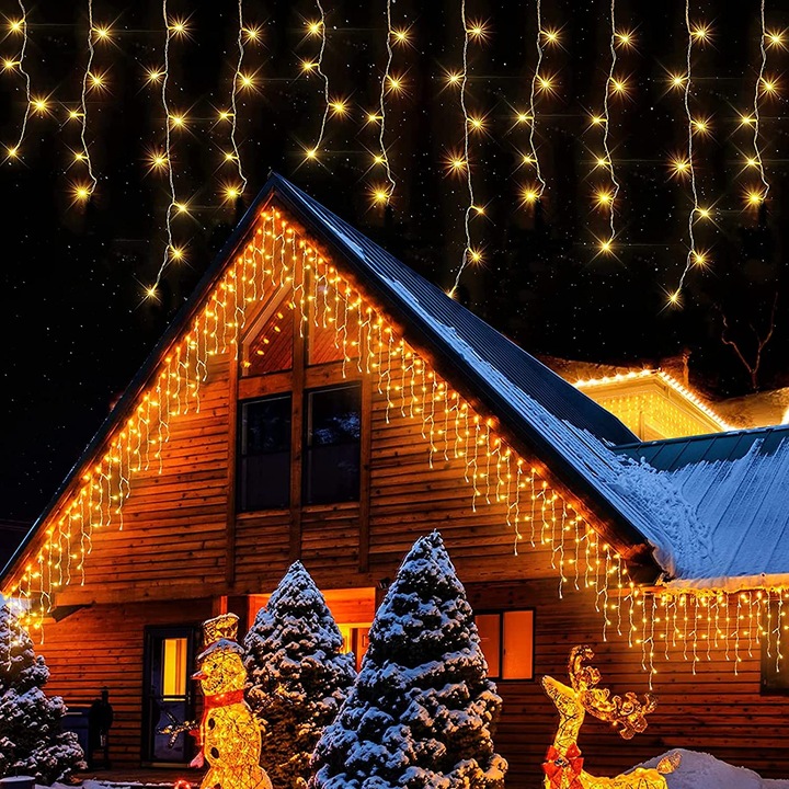 LAMPKI ZEWNĘTRZNE SOPLE CHOINKOWE 500 LED ŚWIATEŁKA ŚWIĄTECZNE +FLASH 22.5M