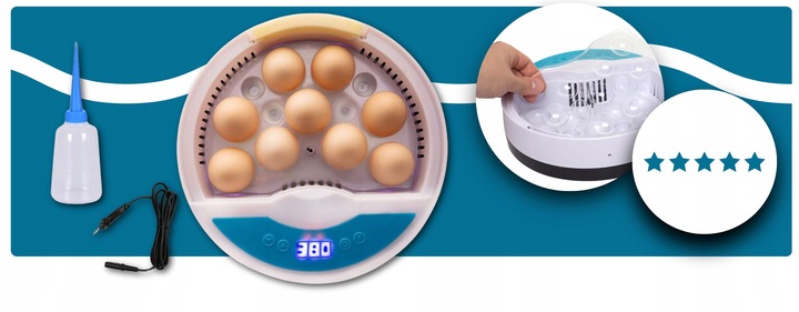 Inkubator wylęgarka automatyczna klujnik jaja kurze jajka na 9 jaj 20W