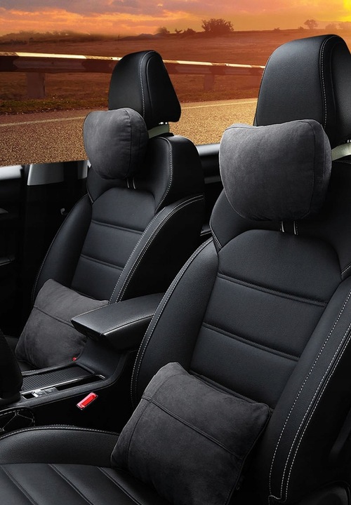 Poduszka Samochodowa Pod Szyję Głowę Kark Podróżna Zagłówek Zamszowa 2szt