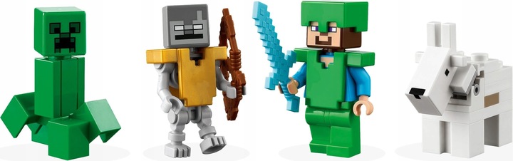 LEGO MINECRAFT 21243 KLOCKI LODOWA JASKINIA DOMEK OŚNIEŻONE SZCZYTY
