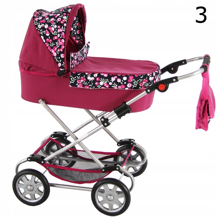 WÓZEK DUŻY DLA LALEK GŁĘBOKI + Pościel+Torebka PL