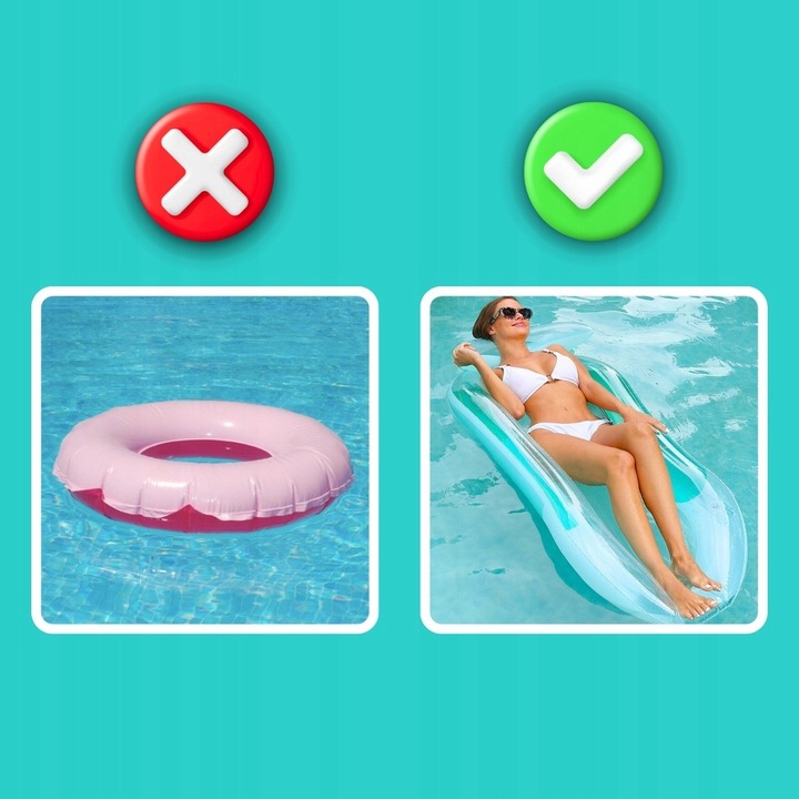 MATERAC DMUCHANY DO PŁYWANIA PONTON PŁYWAJĄCY DO BASENU NAD WODĘ 160X75 cm