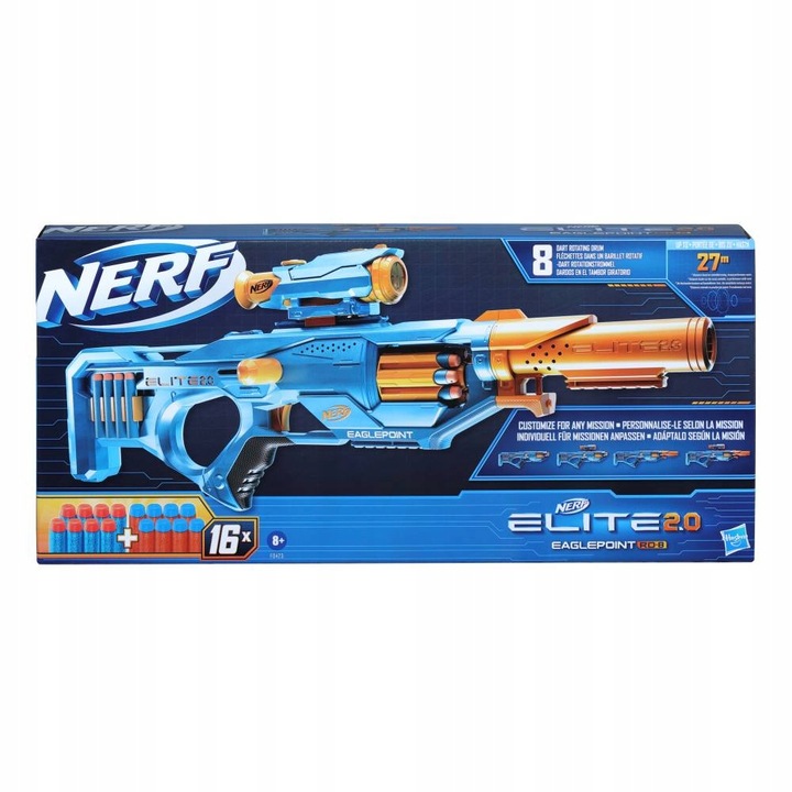 NERF Elite 2.0 Wyrzutnia Eaglepoint RD-8 +strzałki F0423