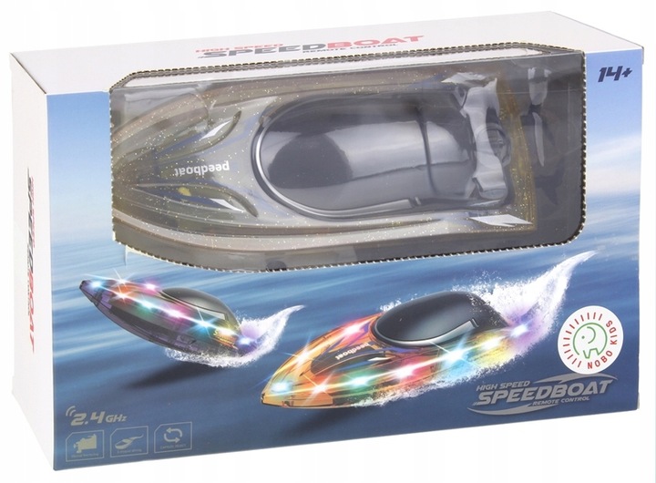 Motorówka Łódź Łódka Wyścigowa Zdalnie Sterowana RC Światła LED + Pilot