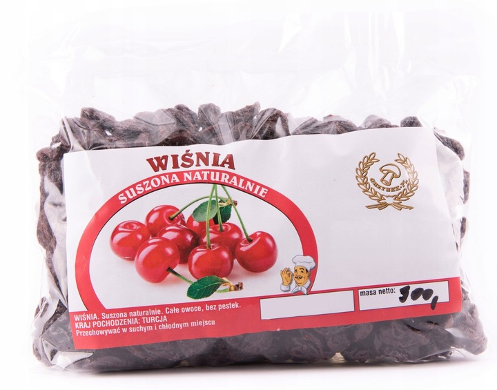 WIŚNIE NATURALNIE SUSZONE 500G! BEZ CUKRU, BEZ SO2