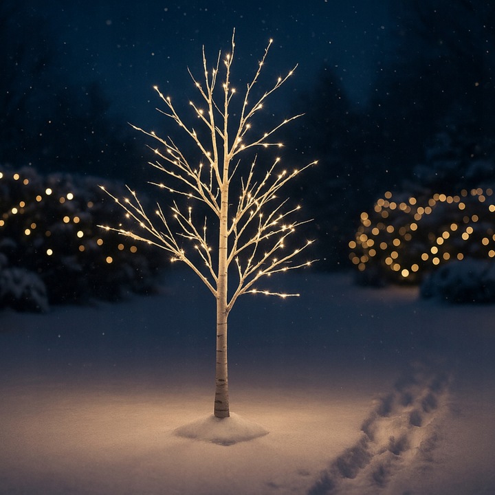 DRZEWKO 500 LED OZDOBNE BRZOZA ŚWIĄTECZNE ŚWIECĄCE BIAŁY CIEPŁY 150 cm