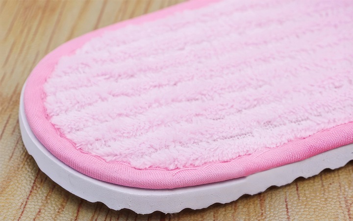 10 PAR Kapcie hotelowe Klapki uniwersalne FROTTE zakryte palce RÓŻOWE SPA