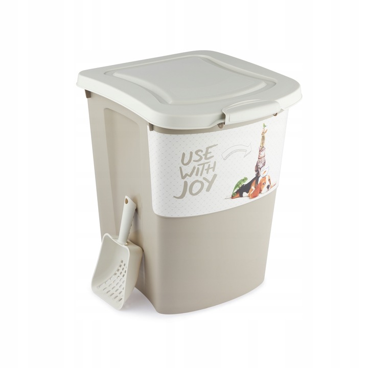 Pojemnik na karmę na kółkach z łopatką 38L Rotho ARCHIE