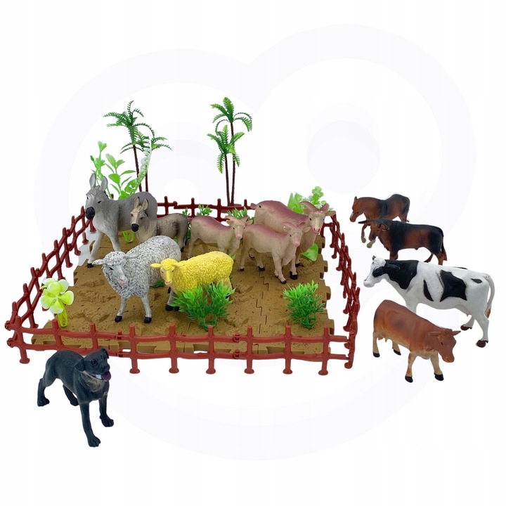 FARMA FIGURKI ZWIERZĘTA WIEŚ DUŻY ZESTAW W PUDEŁKU 57 ELEMENTÓW XXL WOOPIE
