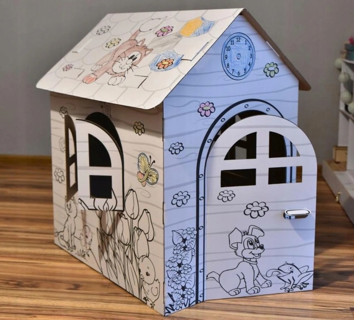 Domek Do Kolorowania Malowania Kolorowanka XXL Duży 99x68x78