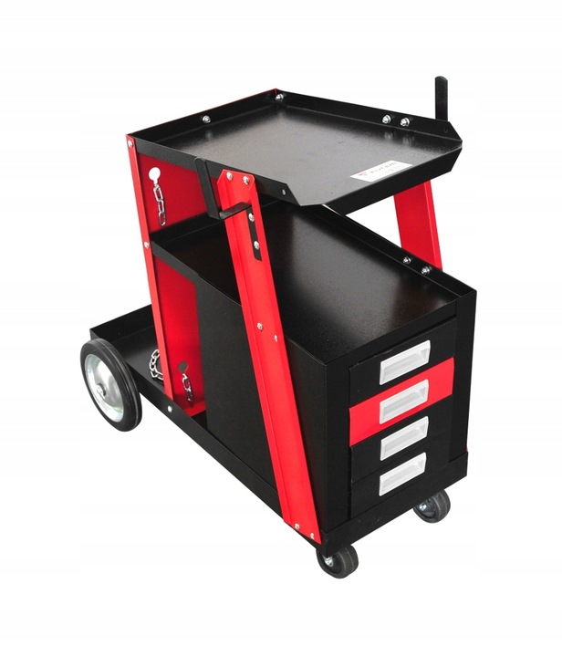 WÓZEK SPAWALNICZY Z SZUFLADAMI DO SPAWARKI MIGOMATU Z PÓŁKĄ NA BUTLĘ