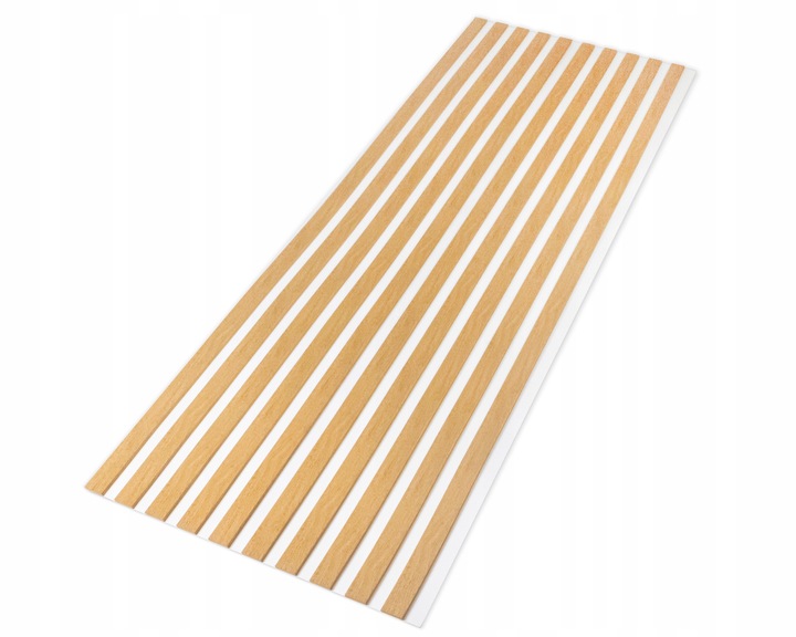 Lamele na białej płycie HDF - zestaw 59,5 cm x 275 cm - DĄB Miodowy i inne