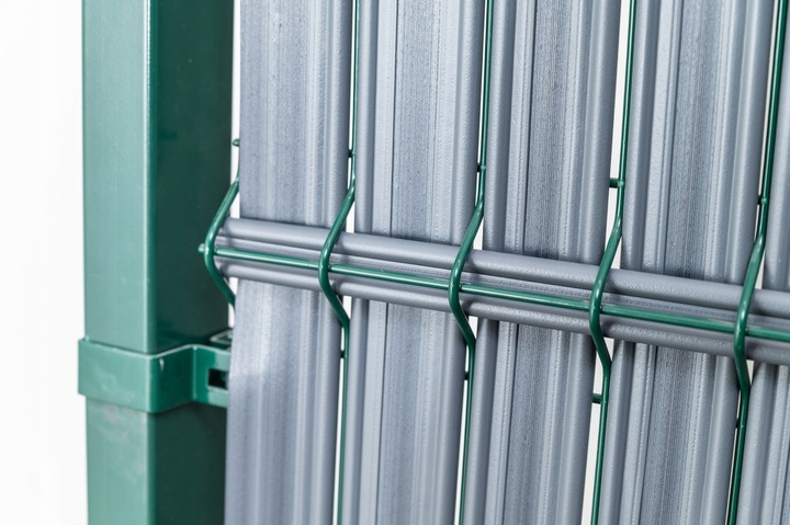 Listwy ogrodzeniowe pionowe wąskie 173x250cm RD03 Szary komplet