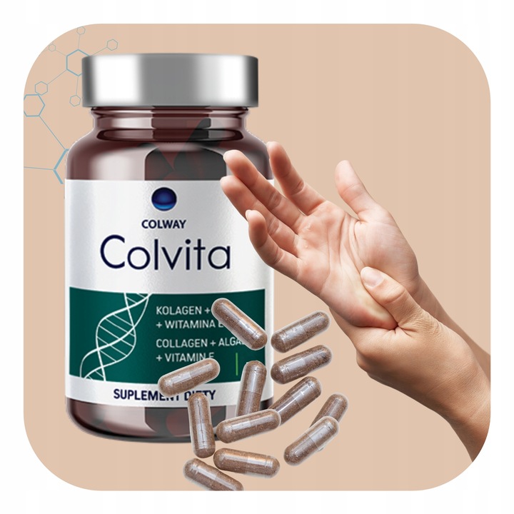Kolagen liofilizowany Zdrowe Stawy Mocne Kości Algi Wit.E Colvita 60 Colway